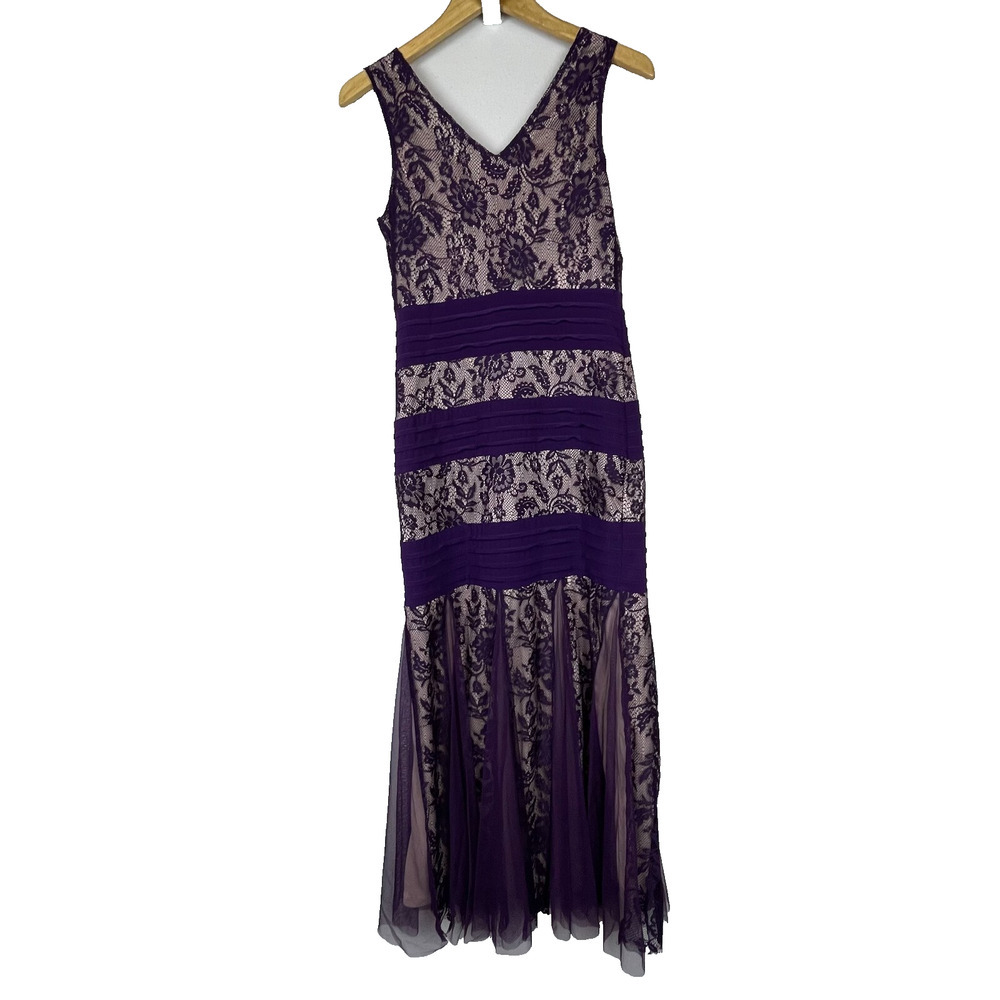 Cardalate Maxi Dress Size S –‎ Lace Pleated Nude Lining Whimsigoth Fairycore - Picture 4 of 6